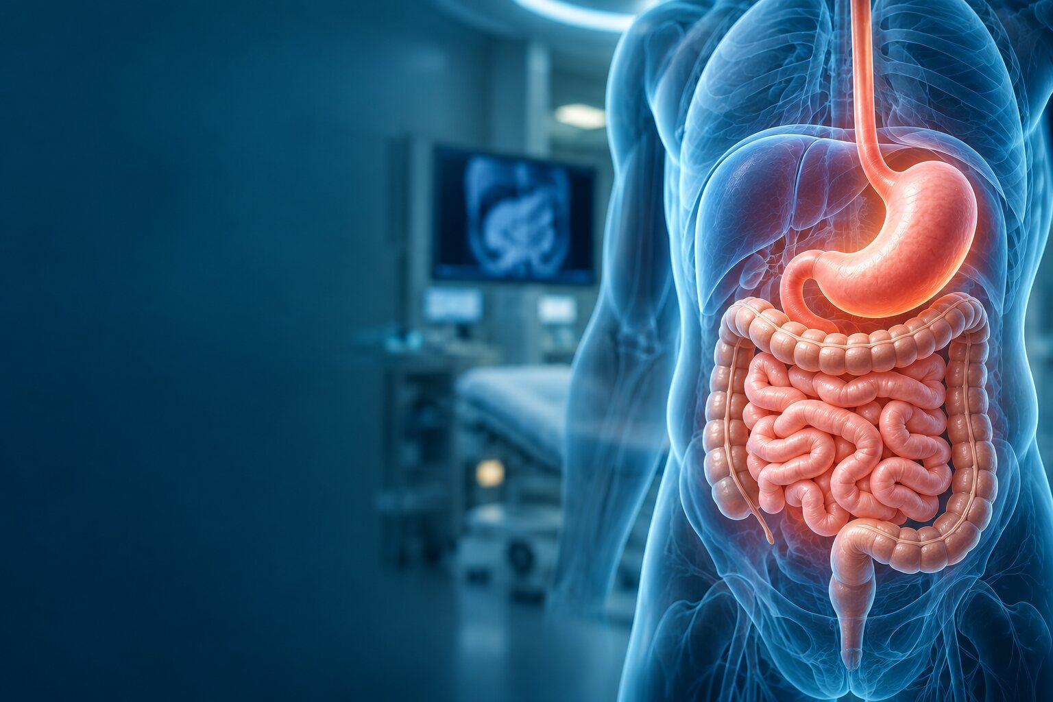 Healthy digestive system visualization