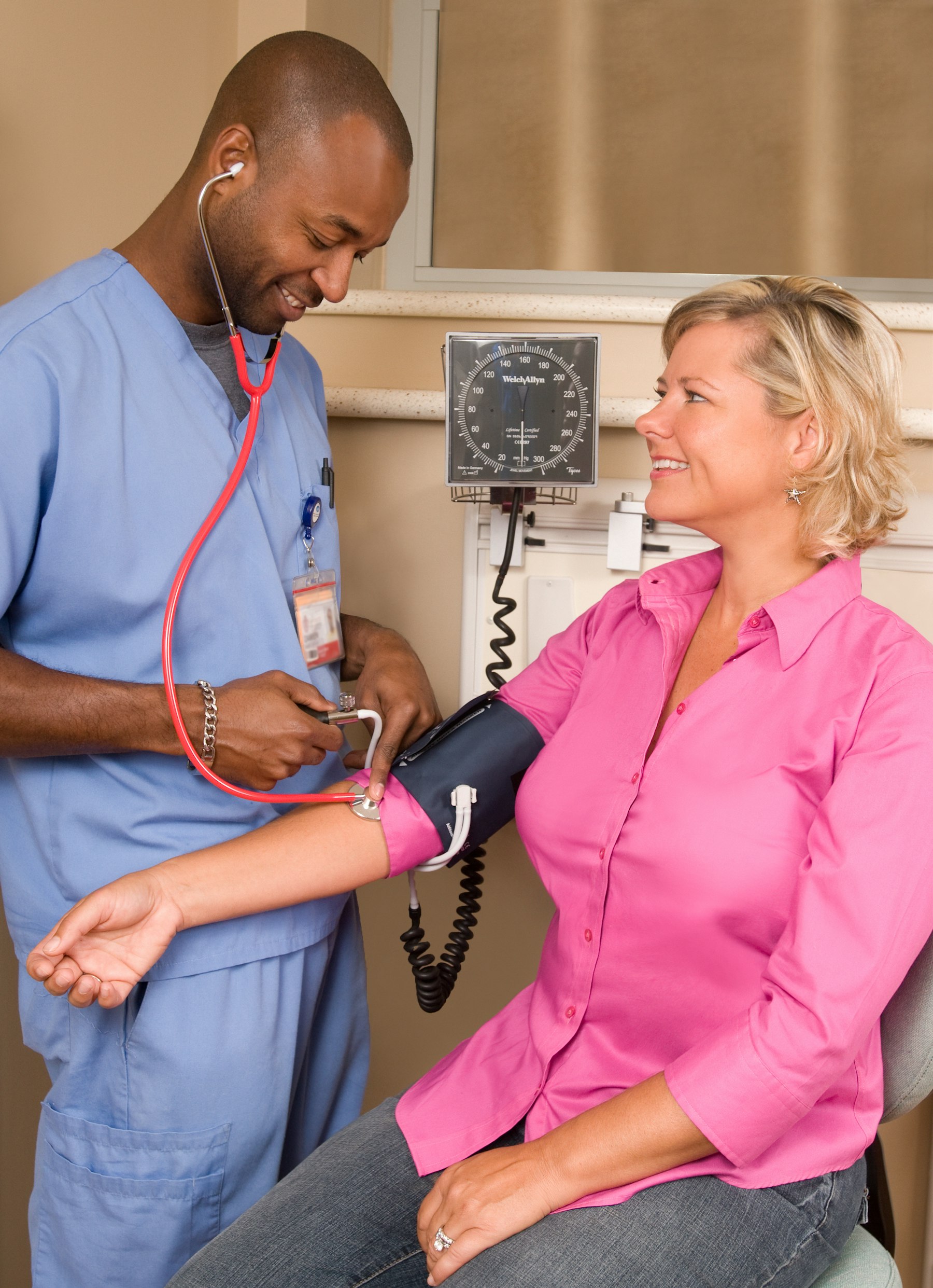 A doctor examining a patient