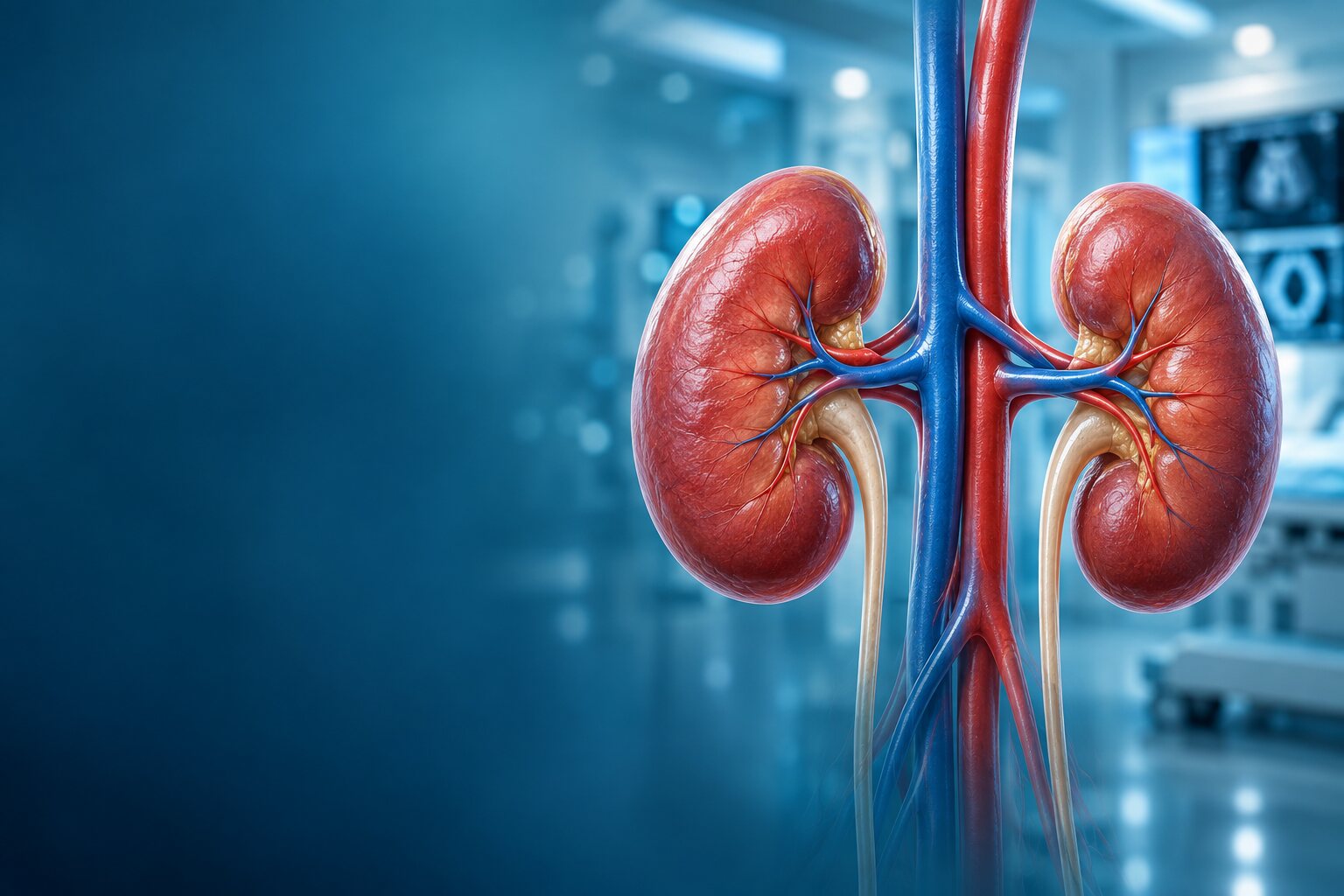 Healthy kidneys medical visualization